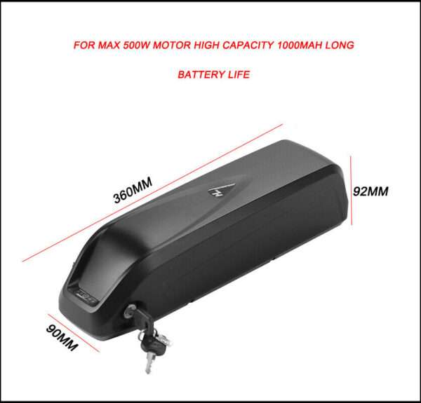 36V 10Ah Lithium Electric Bike Downtube Battery - Image 3