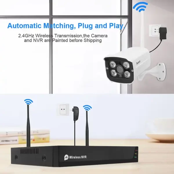 JideTech Wi-Fi CCTV Camera Home Security HD IR 1080P 4CH Wireless Security Camera System With NVR Kit - Image 6